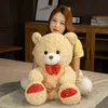 1 Pc 355060 Cm Ours En Peluche Avec Bouton Arc En Peluche Poupée Doux Câlin Jouets Pour Enfants Filles Cadeau D'anniversaire Bébé Brinquedos J220729