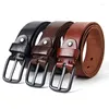 Belts Cattle Leather Men Belt Washed Vintage Style Waist With Pin Buckle Full Grain Ceinture Wide Pasek