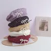 Acessórios para o cabelo crianças pequenas treliças chapéu de pereta infantil de cor simples correspondência de ladras de moda de moda de moda da marinha