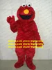 Costume de Mascotte Elmo monstre rouge animé, monstre de monstruosité, en peluche pour adulte, longue fourrure avec nez conglobé, No.280, livraison gratuite