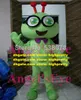 Elegant Mascot Costume Green Ant Carpenterworm Pismire Insect Cricket Grig Gryllid Adult Big Glasses Pink Bowknot Brooch No.7245