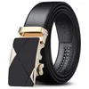 Cinturas Men Metal Automatic Buckle Brand PU de cuero de alta calidad para trabajo de lujo Correa de negocios