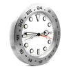 Grote wandklok design horloge metaal kunst roestvrij staal kalender lichtgevende klokken