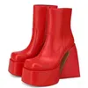 Boots Arden Furtado 2022 Женская платформа Matin Squaretoe Странный стиль высотой 8 см. Сексуальная молния на молнии сапог Большой размер 41 220906