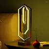 Tafellampen LED Woonkamer Bedcoratie Licht RGB Polygon Polygon Remote Control Desk Lamp App Muziek Ritme Sfeerlichten