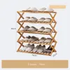 Kleidung Lagerung Faltbare Schuh Rack Organizer 3/4/5/6 Schichten Bambus Schränke Regal Hause Halter Schuhe Für schlafsaal Tür