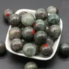 Naturlig 8/10/16/18/20mm icke-porös boll Inga hål som inte är omrorerade Chakra Gemstone Sphere Collection Healing Reiki Decor African Bloodstone Balls Pärlor