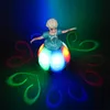배터리 운영 공주 인형 장난감 소녀 스노우 댄스 춤 인형 깜박이는 노래와 회전