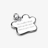 925 sterling Silver Charms محفورة على شكل مخلب على شكل طوق Pet Pendant Fit Original European Charm Bracelet Fashion Pet Accessories