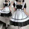 2022ブラックかわいいロリータガールコスプレコスチューム女の子女性の美しい女の子の衣装アニメーションショー日本の衣装ドレス服j220720