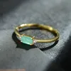 925 Sterling Silver Mode Emerald Cut Tourmaline Band Ringar För Kvinnor Elegant Paraiba Ädelsten Silver Fine Smycken