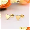 Stud Stud Fengli Lovely Sier Rostfritt st￥l Hj￤rt￶rh￤ngen f￶r kvinnor Koreanska minimalistiska Godl Jewelry Accessories Drop Delivery Dhufx