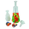 Silicone Glass Soc fumando canos de água de mão de mão com tigelas com tigelas 14 mm Male luminoso brilho no escuro