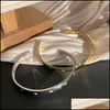 Bangle Bangle Fashion Simple Starlight Wide Face Open Armband For Women Holiday Gift Retro Luxury Star Jewelry Accessories Whose Dhnsz