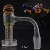 Beracky Two Styles Sandblasted Full Weld Smoking Terp Slurper Quartz Banger With Glass Terp Marble Screw Set 20mmOD Fully Welded Beveled Edge Nails For Bongs Rigs