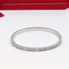 Luxe liefde armband heren nagel bangle sieraden schroef diamanten armbanden sieraden bruiloft verlovingscadeau mode vrouw man ontwerper armbanden liefde 4 mm