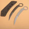 Promotion G1123 Karambit Claw Knife 8Cr13Mov White/Black Stone Wash Blade Full Tang Steel Handle Tactical Knives with Kydex