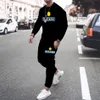 Męskie dresy strój sportowy jednokolorowy francja Ricard 3D T-shirt z nadrukiem 2-częściowy zestaw spodnie do joggingu męskie Streetswear dres 221105