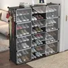 Klädförvaring Multilayer Plastic Shoe Cabinet Dammtätskor Organisator Modularskåpet för hemutrymme med dörr med dörr
