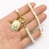 Pendentif Colliers 5 Stand Perles Bijoux Collier 40 cm À La Main Perlé Accessoires En Métal Femmes Conception 7382