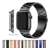 سوار معصم ذكي من الفولاذ المقاوم للصدأ سوار ربط معدني مع موصل محول لسلسلة Apple Watch 3 4 5 6 7 8 SE Ultra iWatch 38 40 41 42 44 45 49mm