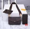 1 -1chain Luxury Designer Bag Wallet Cross Body Shoulder Purse Fashion Lady Shopping Handväska Women Letter Populära Totes Trio 3 PCS APBL