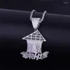 Подвесные ожерелья Hip Hop Iced Out Bling Cubic Циркония The Bando Trap House подвески для мужчин рэппер