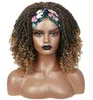 Cheveux Dentelle Perruques Bande De Glace Perruque Femmes Cheveux Courts Bouclés Haute Température Soie Fibre Chimique Bandeau Perruques