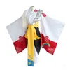 2021 Anime Inuyasha Cosplay Kostümleri Kırmızı Japon Kimono Higurashi Kagome Kikyo Sesshoumaru Cadılar Bayramı Partisi Peruk Ücretsiz Wigcap J220720
