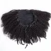 المشاهير 4C Afro Bun chignon ponytail Human Hairs Extrenting Clip in Long 22inch Afro Kinky Curly Classic Sleek 140g 22inch Pony Tails