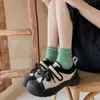 Socks Hosiery Women 2022 New Fashion Solid Color Green Cotton Breathable Casual Japanese Style Crew Slouch For Socken T221116