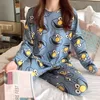 Early autumn Sleepwear cartoon thin pajamas Design Women Couple Spring Summer Pajama Set Home Textile Letters Sleepwears Suit Long2793