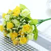 Dekorativa blommor 21 huvuden Artificial Diamond Rose Simulation Silk Bouquet Home Decor Party Wedding Decal Decoration