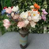 장식용 꽃 4 헤드 매그놀리아 꽃 인공 실크 홈 웨딩 거실 장식 장식 장신구 꽃 배열 가짜