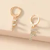 Hoop kolczyki modny początkowy list kryształ dla kobiet dziewczyna urocza alfabet f Gold Vintage Party Biżuter