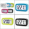 Bureau Horloges De Table En Plastique Réveil Muet Lcd Horloges Intelligentes Température Mignon Posensible Chevet Alarmes Numériques Sn Veilleuse Cale Dhxhu