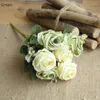 Decorative Flowers Silk Artificial Flower Bouquet Peony Rose 6 Head Wedding Interior Decoration Fake