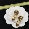 Luxury Lion Head Charm Earrings Love Pendant Eardrops Women Gold Letter Heart Ear Studs Hoops With Box