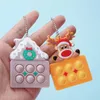 Cartoon Christmas Toy Silicone Pression Push Bubble Decompression Crian￧as Toys Silicone Keychain