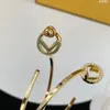 Große Gold Creolen Designer für Frauen Designer Ohrstecker Luxus Diamant Creolen Marke Buchstabe F Modeschmuck mit Box