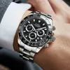 Date Wristwatches Cadisen Fashion Brand Men Automatic Watches Diving 100m Sport Chronograph Sapphire Glass Casual Reloj Hombregdji