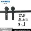 Kinmade Mini Cabinet Double Barn Door Hardware Flat Track Wooden Sliding Door System Kit262T