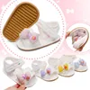 First Walkers 2022 baby peuter schoenen Summer bowknot open teen cartoon print walker ademende zachte zool platte antislip sandalen