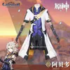 Genshin Impact Albedo Cos Chalk y Black Dragon Game Set Cosplay Disfraz Masculino Conjunto completo Fiesta Hombre Juego de rol Figura Ropa J220720