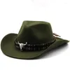 Basker retro Big Brim Hat Jazz Top Cow Head Western Cowboy Cashmere Hipster Wide Outdoor Trend Sun