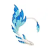 S3297 Orecchini a clip per orecchini in metallo smaltato per gioielli di moda, in metallo, con coda di pesce blu, padiglione auricolare