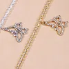 Choker Dazzling Rhinestone Hollow Butterfly hanger tennisketen ketting voor meisje luxe kristallen sleutelbeen kraag