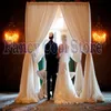 Ivory Wedding Canopy Curtain with Stand Pavilion Frame with Backdrop Curtain Churppah drapes 10ft x 10ft x 10ft275S2725124