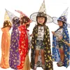 Cappotto 2022 Halloween Mantello per adulti Festa dei bambini Cos Mantello da mago costume da strega placcato in oro