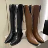 Boots Dress Shoes 2023 New Arrive Leather Knee High Women Western Zip Fashion Ladies Ytmtloy Pointed Toe Botines De Mujer Rubber Pu 1